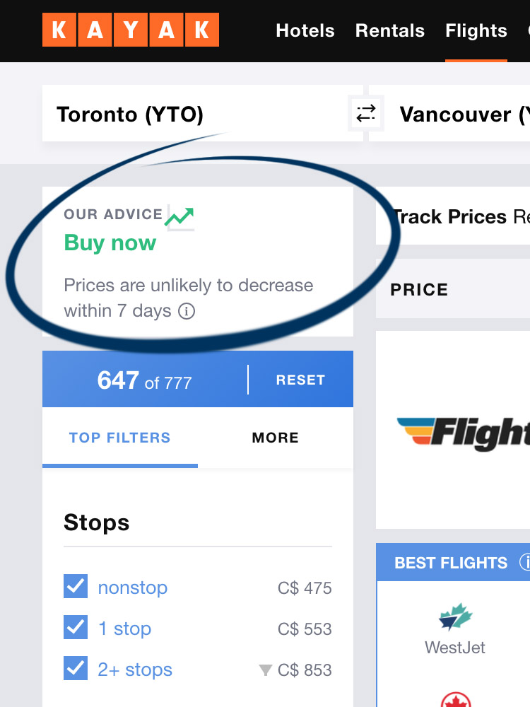 Kayak.com Screenshot - Tips and Tricks to Find Cheap Flights :: I've Been Bit! A Travel Blog