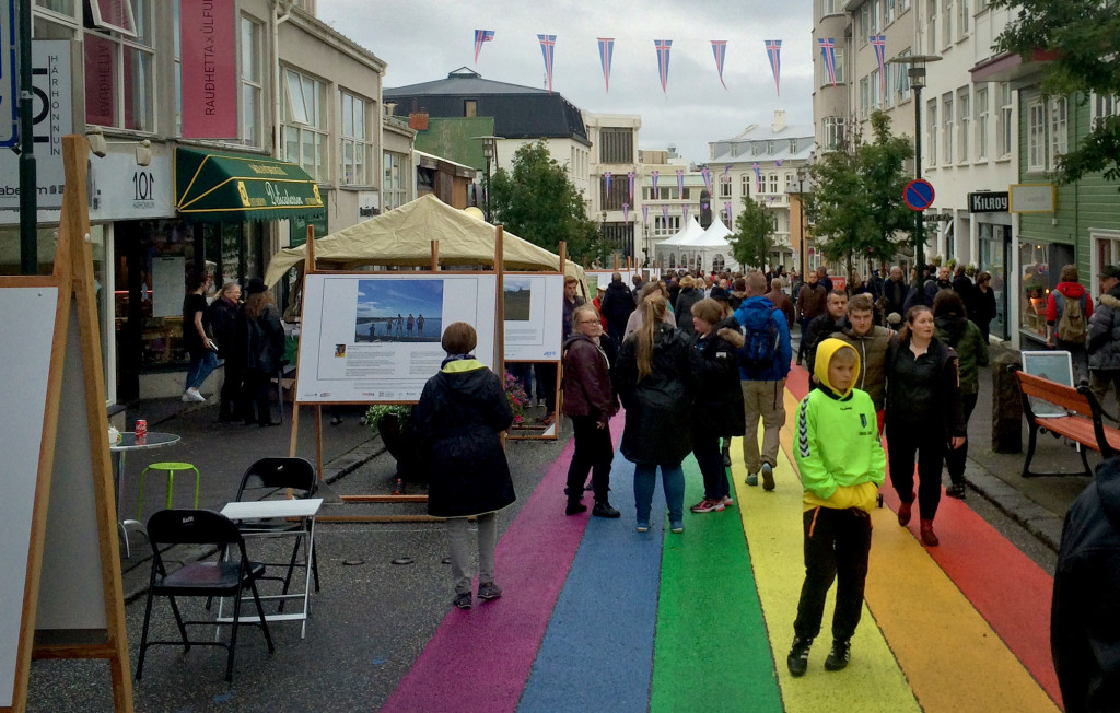 The streets were busy in Reykjavík as it was a cultural celebration that night!