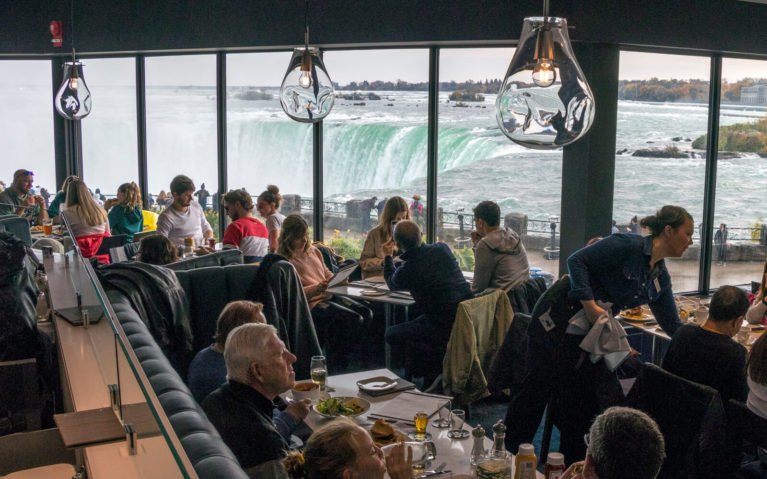 Table Rock Restaurant Dining Room with Views of the Horseshoe Falls in the Windows :: I've Been Bit! Travel Blog