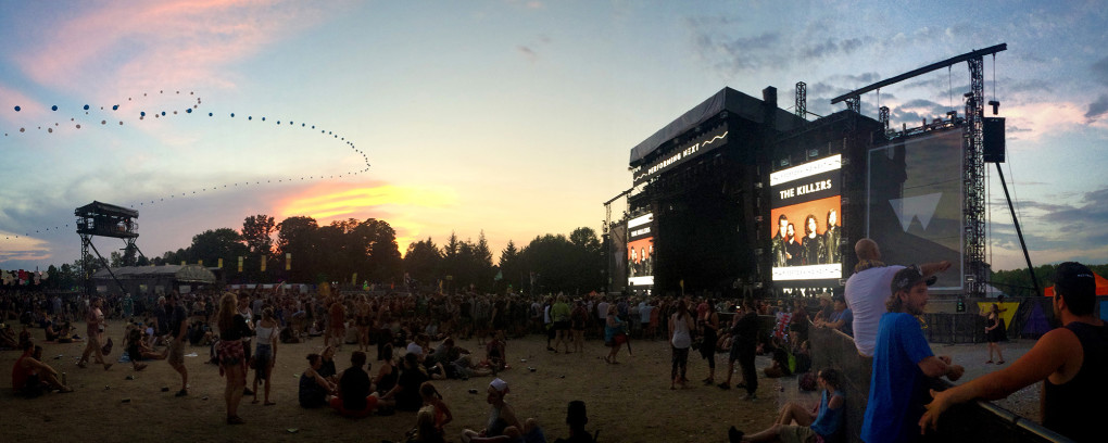 View of the main stage at WayHome Music Festival at Sunset :: I've Been Bit! Travel Blog