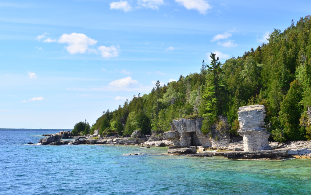 View of Flowerpot Island north of Tobermory from the water :: I've Been Bit! Travel Blog