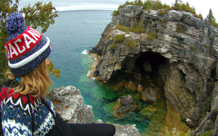 Lindsay at The Grotto, Bruce Peninsula National Park :: I've Been Bit! Travel Blog
