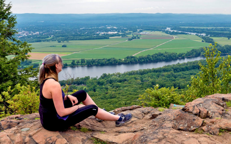 Lindsay Sitting At The Top of Mt Holyoke in Hampshire County :: I've Been Bit! Travel Blog