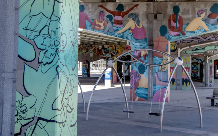 Playground in Underpass Park, One of Many Great Toronto Activities