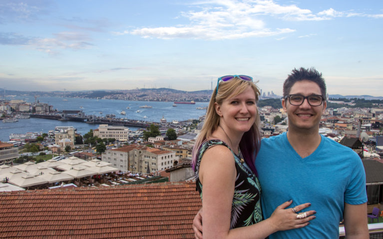 Robin and I with the Mimar Sinan Teras Cafe View :: I've Been Bit! A Travel Blog