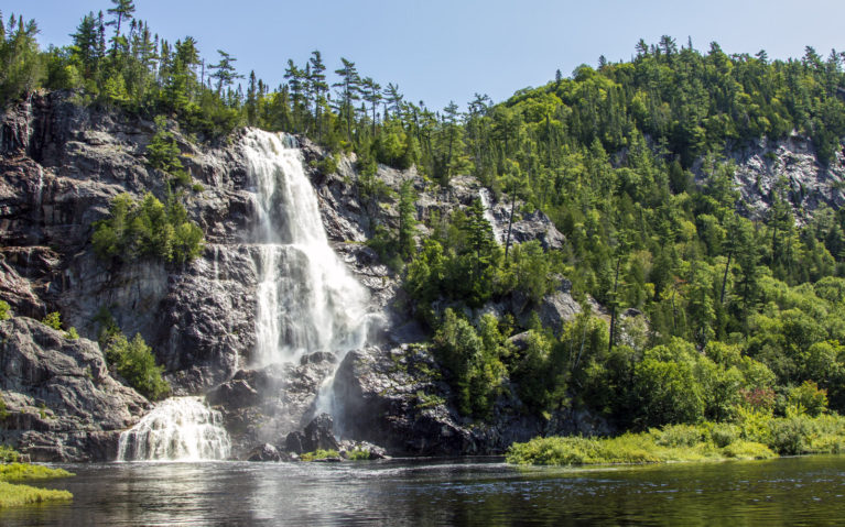 View of Bridal Veil Falls from the Agawa Canyon Train Ride :: I've Been Bit! A Travel Blog