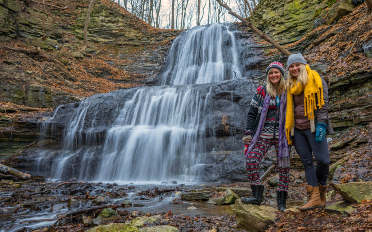 2018 Travel Recap - Myself and Ashlyn at Sherman Falls in Hamilton, Ontario! :: I've Been Bit! A Travel Blog