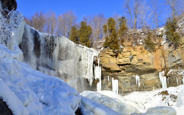 Base of Hamilton's Webster's Falls in Winter :: I've Been Bit! A Travel Blog