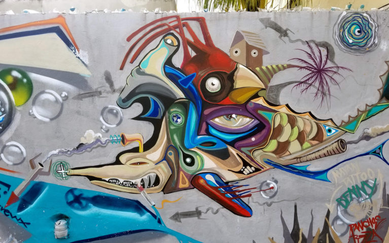Bird Shark Fish Mash Up Mural in Cozumel :: I've Been Bit! Travel Blog