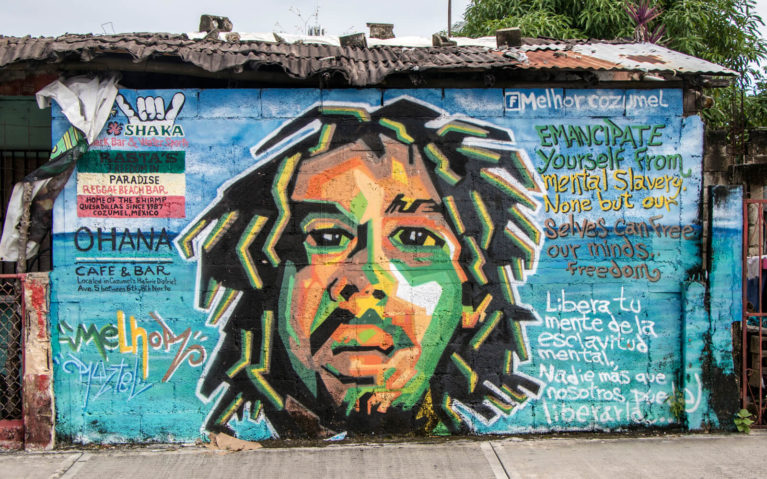 Bob Marley Mural by Melhor in Cozumel, Mexico :: I've Been Bit! Travel Blog