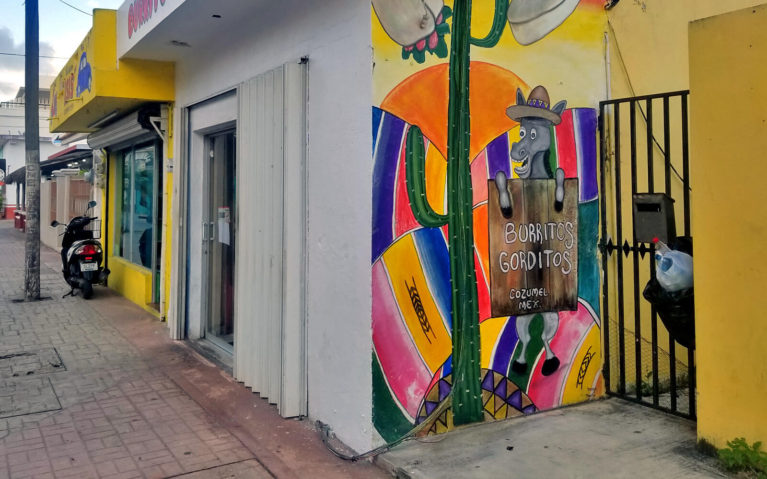 Mural on the Wall of Burritos Gorditos in Cozumel :: I've Been Bit! Travel Blog