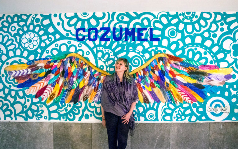 Lindsay with the Cozumel Wings at Cozumel Airport :: I've Been Bit! Travel Blog