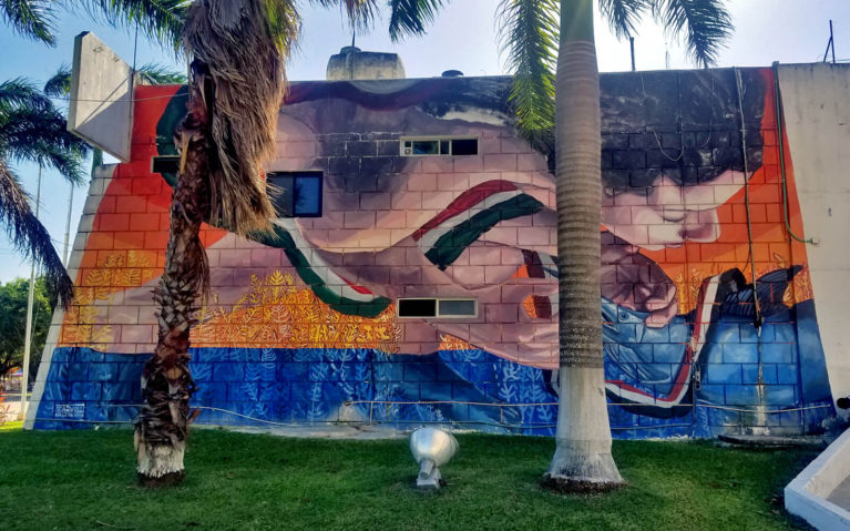 Mural on the Side of City Hall in Cozumel, Mexico :: I've Been Bit! Travel Blog