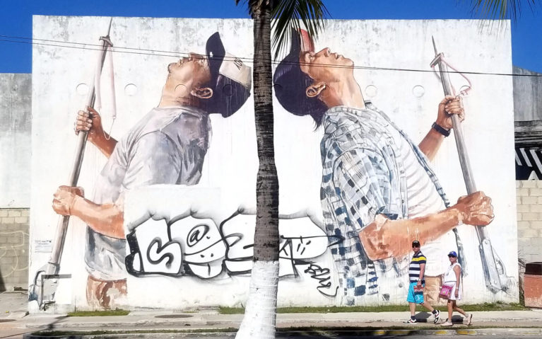 Two Fisherman on a Mural in Cozumel, Mexico :: I've Been Bit! Travel Blog