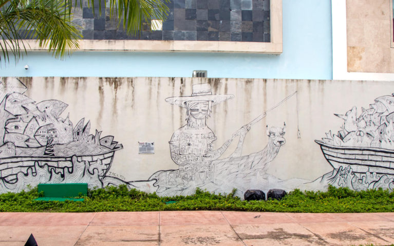 South African Artist Jack Fox's Mural Addressing Overfishing in Cozumel :: I've Been Bit! Travel Blog