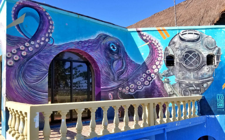 Octopus and Scuba Diver Mural in Cozumel Mexico :: I've Been Bit! Travel Blog