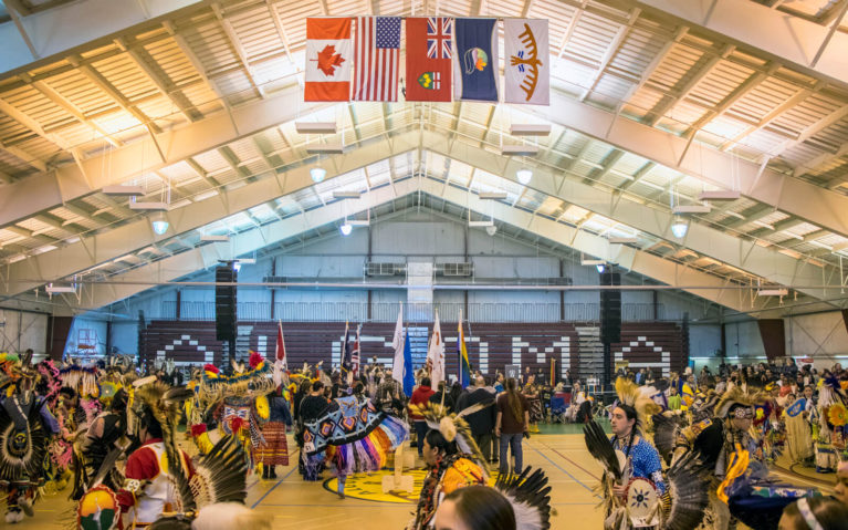 Grand Entry at the Gathering At The Rapids Pow Wow in Sault Ste Marie :: I've Been Bit! Travel Blog