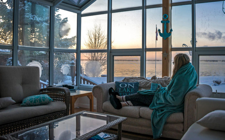 Lindsay Looking Out Over Sault Ste Marie at Sunrise :: I've Been Bit! Travel Blog