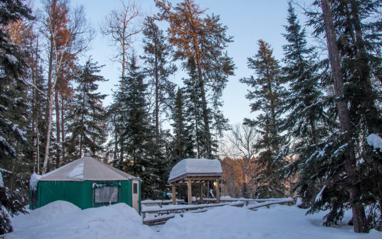 View of the Yurt from the Trail at Windy Lake Provincial Park :: I've Been Bit! Travel Blog