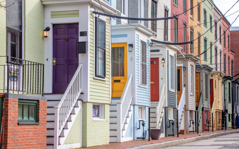 Coloured Row Houses in Portland, Maine :: I've Been Bit! Travel Blog