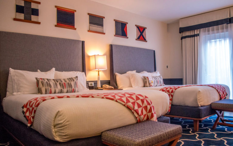 View of the Beds and Decor Inside One of the Rooms at the Portland Harbor Hotel :: I've Been Bit! Travel Blog