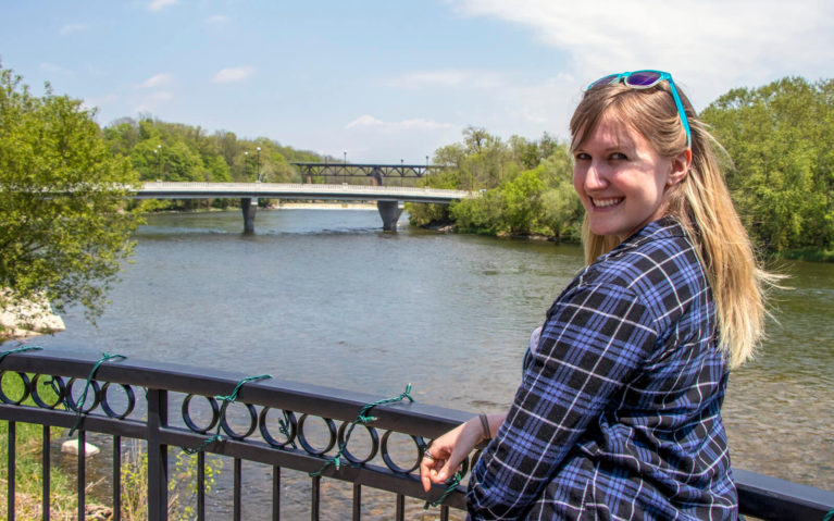 Lindsay Overlooking the Grand River in Paris Ontario :: I've Been Bit! Travel Blog