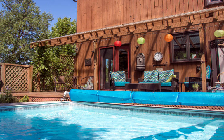 View of the Pool and Back Patio at The Heron's Nest :: I've Been Bit! Travel Blog