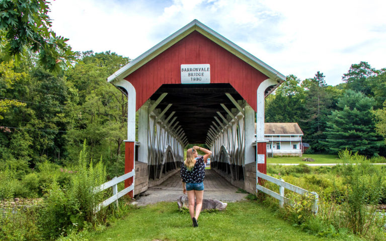 Lindsay Hunting for Covered Bridges, One of the Great Things to Do in the Laurel Highlands PA :: I've Been Bit! Travel Blog
