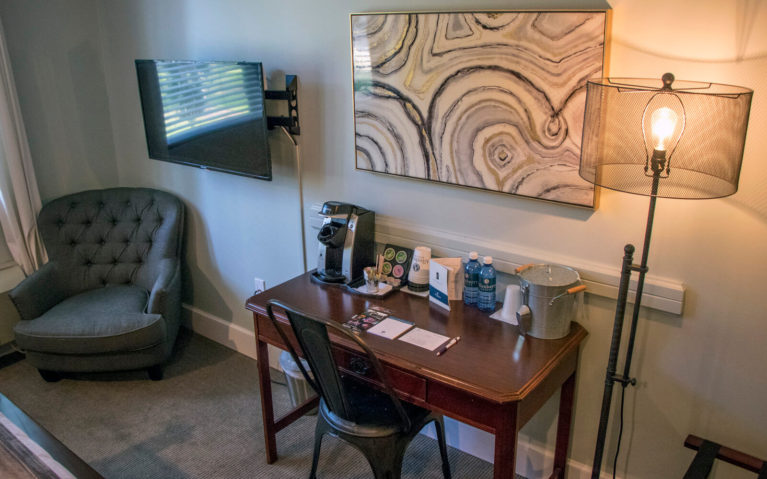 View of the Desk and Television in Lindsay's Room at the Pine Lodge :: I've Been Bit! Travel Blog