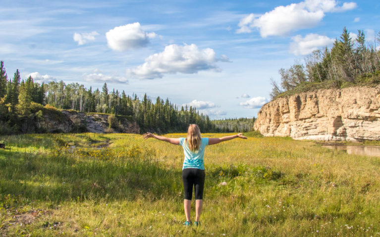 Lindsay Admiring the views of Wood Buffalo National Park :: I've Been Bit! Travel Blog