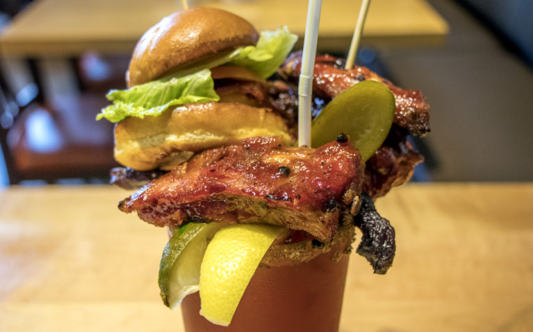 Close-Up of All the Fixings on TheSmoke's Fully Loaded Caesar :: I've Been Bit! Travel Blog