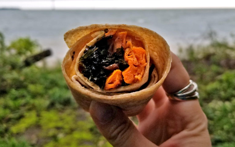 Roasted Sweet Potato and Kale Wrap from Thyme Kitchen in Windsor Ontario :: I've Been Bit! Travel Blog