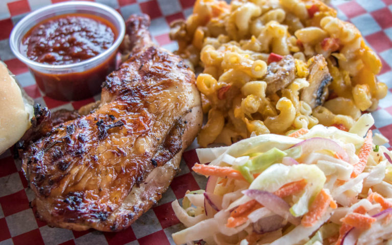 Jerk Chicken with Coleslaw and Mac and Cheese from To Your Kitchen at GL Heritage Brewing Co :: I've Been Bit! Travel Blog