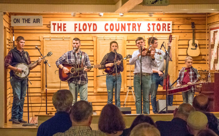 Band on the Stage at The Floyd Country Store :: I've Been Bit! Travel Blog