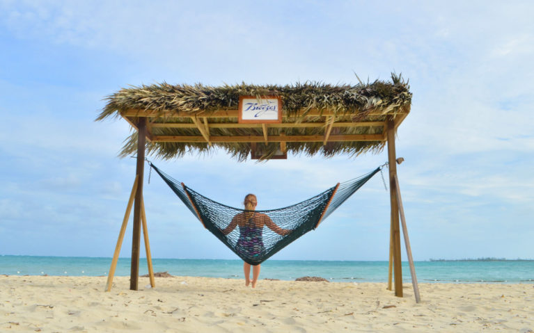 Lindsay Sitting on a Hammock on a Beach in Nassau, Bahamas :: I've Been Bit! Travel Blog