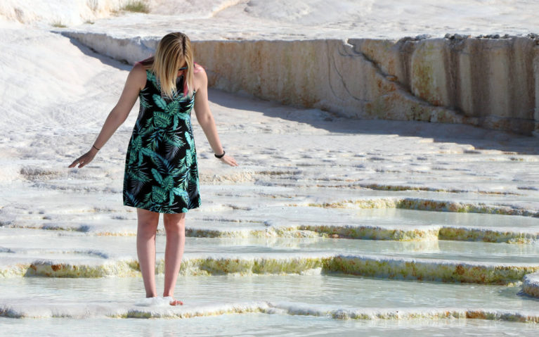 Lindsay Admiring Pamukkale's Travertines in Turkey :: I've Been Bit! Travel Blog