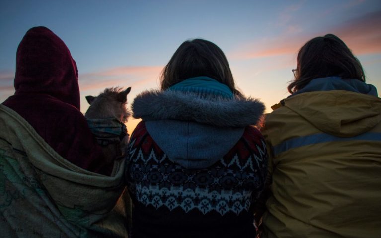 Silhouettes of Three Ladies Watching the Sunrise :: I've Been Bit! Travel Blog
