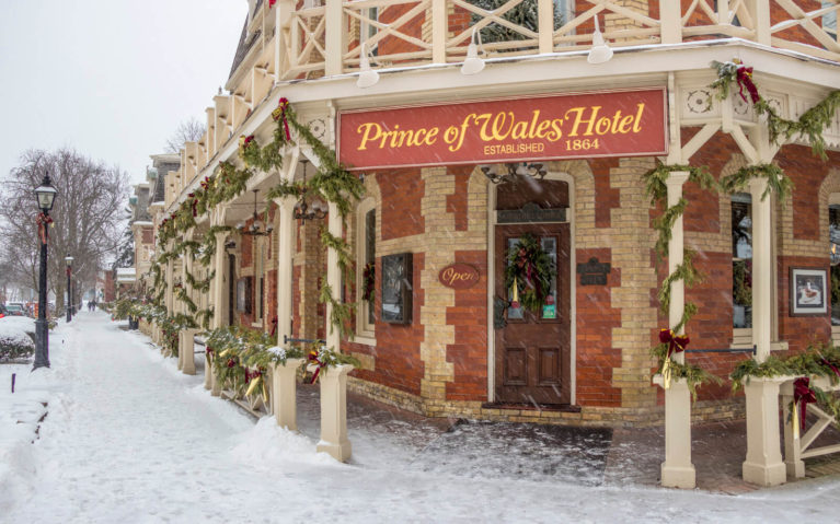 Front Entrance of Niagara-on-the-Lake's Prince of Wales Hotel in Winter :: I've Been Bit! Travel Blog