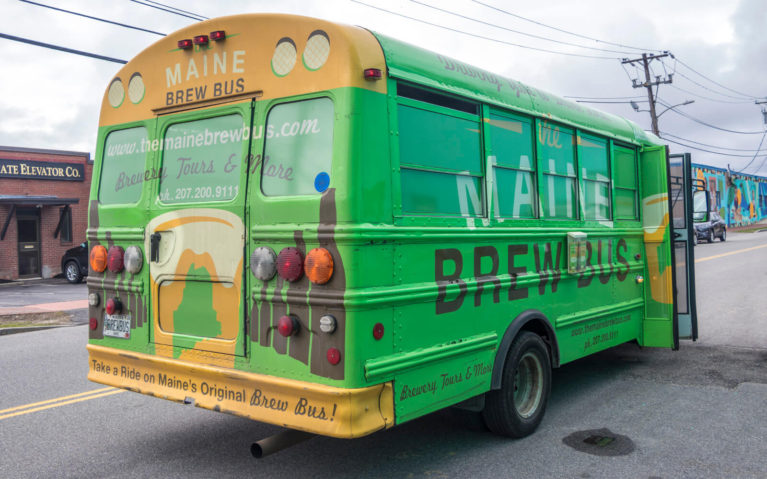 Green and Yellow Maine Brew Bus :: I've Been Bit! Travel Blog