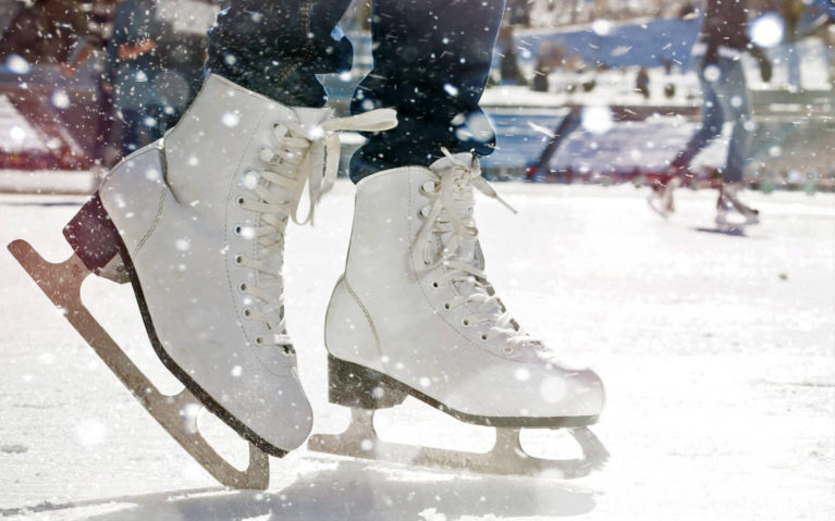 Close Up of Figure Skates on an Ontario Skate Trail :: I've Been Bit! Travel Blog