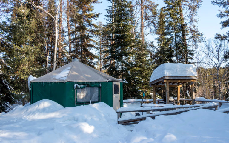 Shot of Yurt and Deck After Heavy Snowfall :: I've Been Bit! Travel Blog