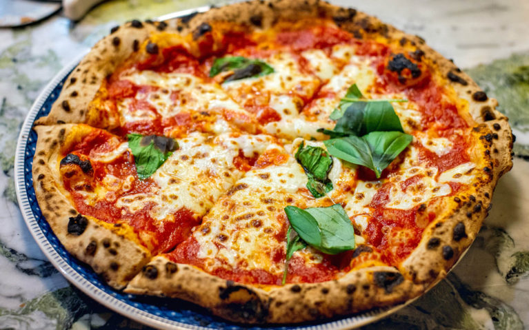 Pizza with cheese, tomatoes and basil leaves from Italy :: I've Been Bit! Travel Blog