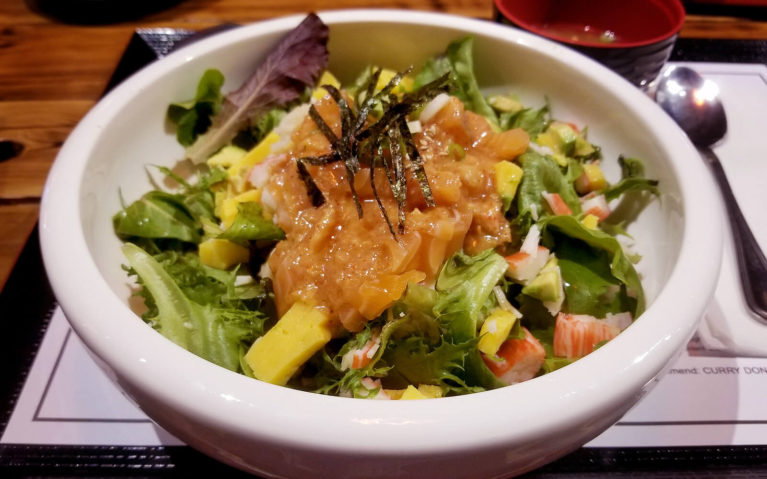 Izna Donburi Rice Bowl with Salmon, Greens, Avocado & More :: I've Been Bit! Travel Blog