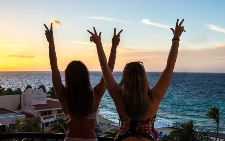 Tara and Lindsay Sunset Silhouette :: I've Been Bit! Travel Blog