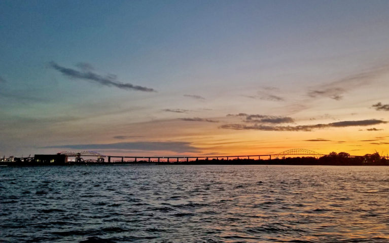 International Bridge in Sault Ste Marie at Sunset :: I've Been Bit! Travel Blog
