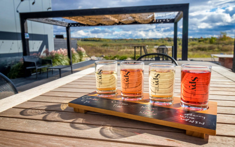 Flight of Spy Cider on their Patio :: I've Been Bit! Travel Blog