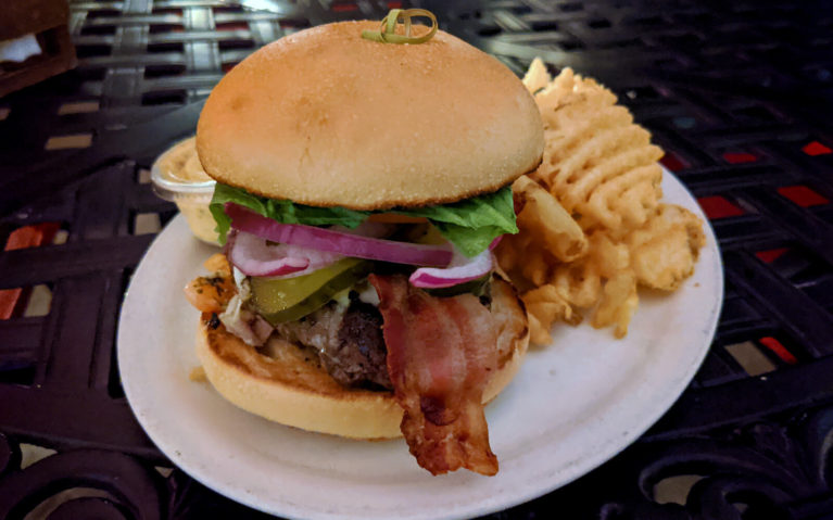Bacon Bruschetta Burger from Copperworks Brew Pub :: I've Been Bit! Travel Blog