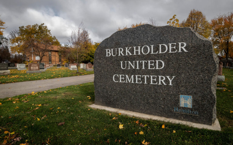 View from the Entrance to the Burkholder Cemetery in Hamilton :: I've Been Bit! Travel Blog