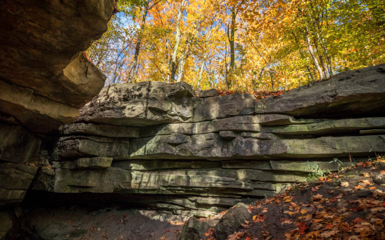 View from the Base of the Pottruff Cave in the Eramosa Karst Conservation Area :: I've Been Bit! Travel Blog