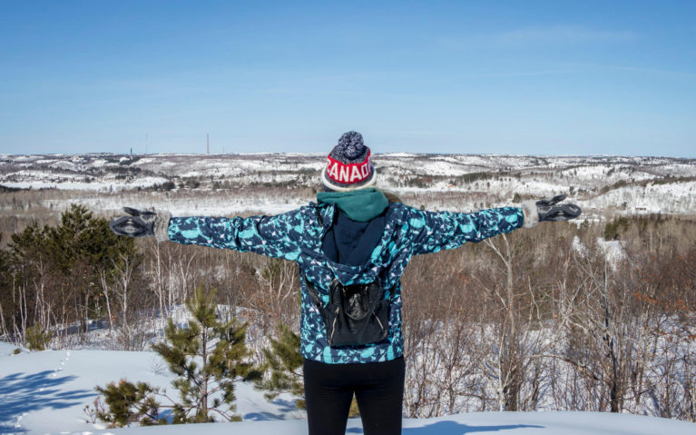 Lindsay In Her Winter Hiking Gear in Sudbury :: I've Been Bit! Travel Blog